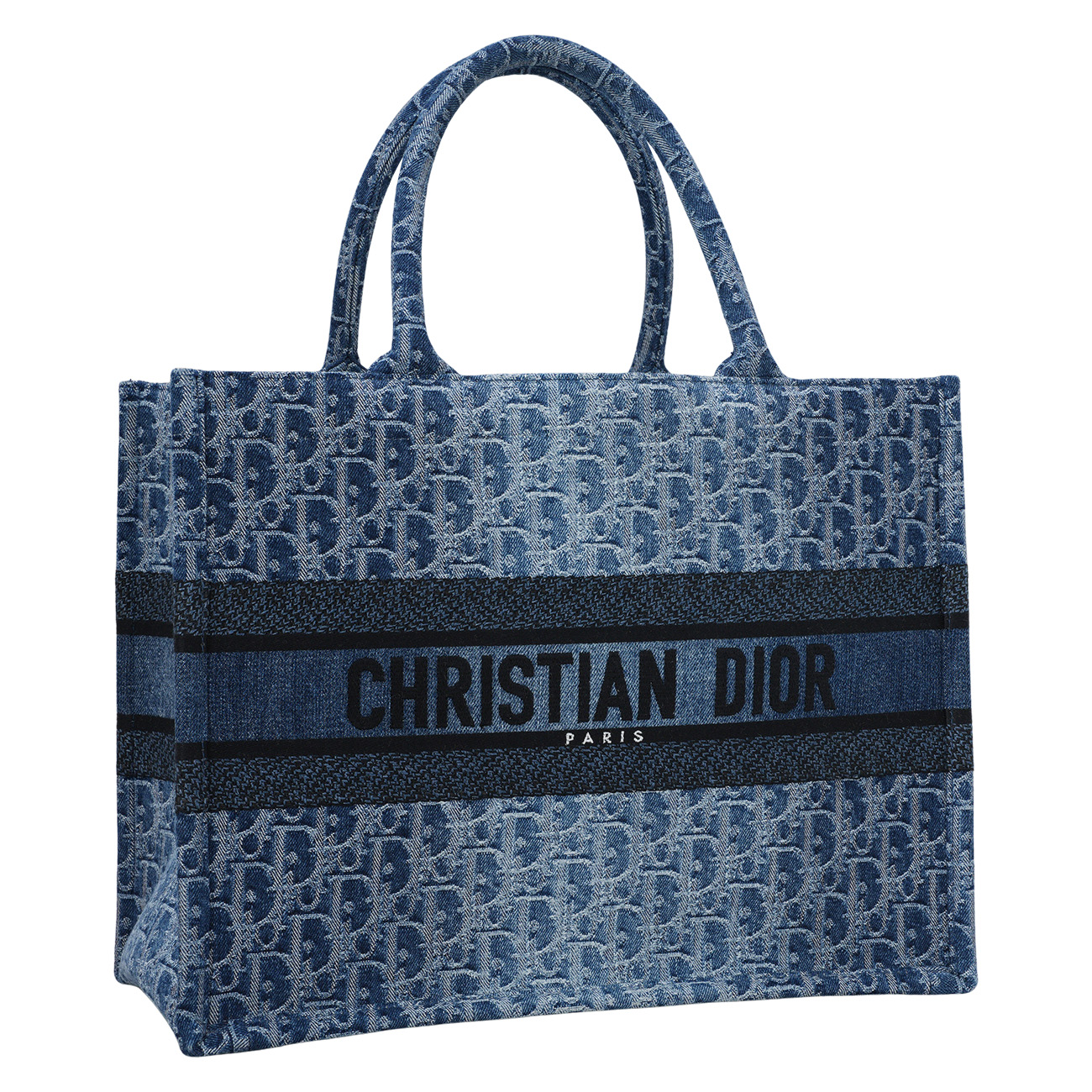 CHRISTIAN DIOR(USED)크리스찬 디올 오블리크 데님 북토트 미듐